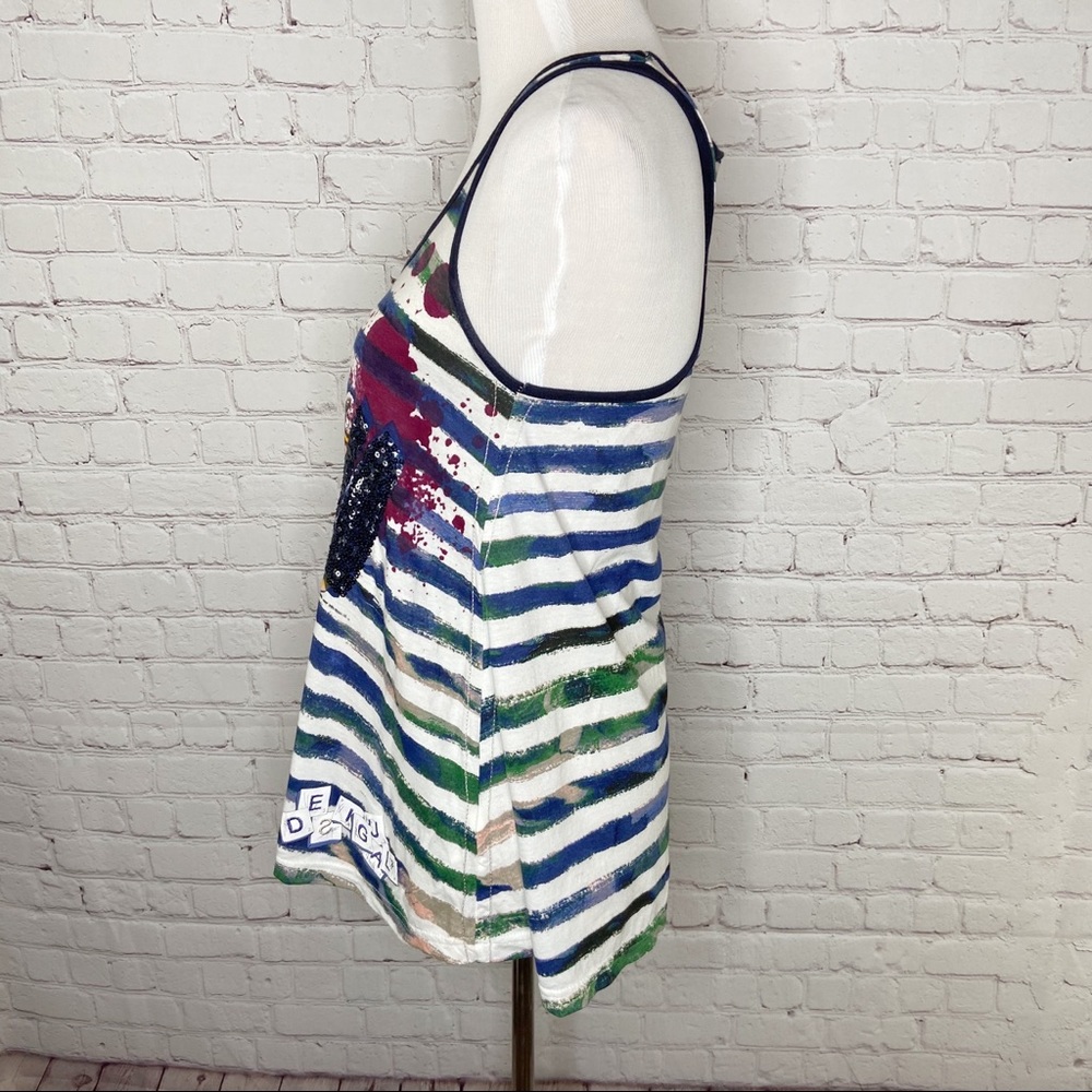 Desigual Sequin Stripe For All Tank Top Medium - Picture 4 of 8